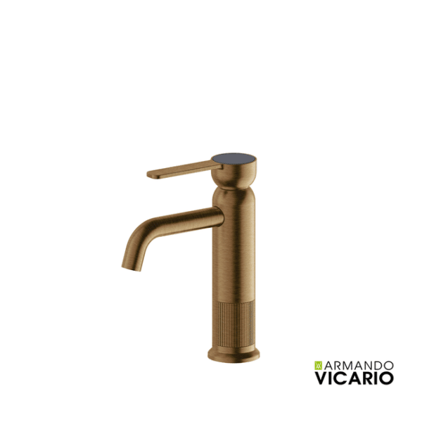 Μπαταρία νιπτήρα ήρα με βαλβίδα clic-clac lumiere vicario antique brass - Image 1