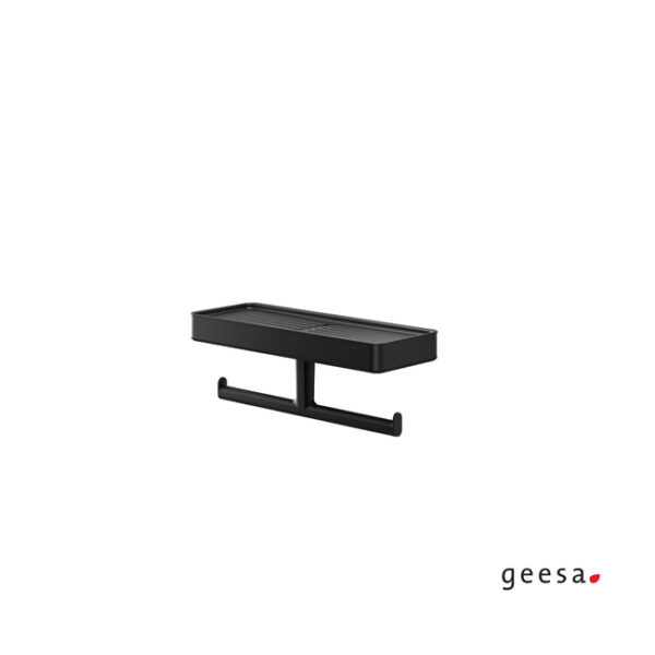 Χαρτοθηκη διπλη με εταζερα tiger geesa black matt - Image 1