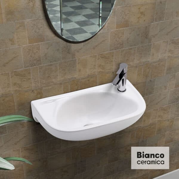 Νιπτήρας 41x26 bianco ceramica white - Image 1
