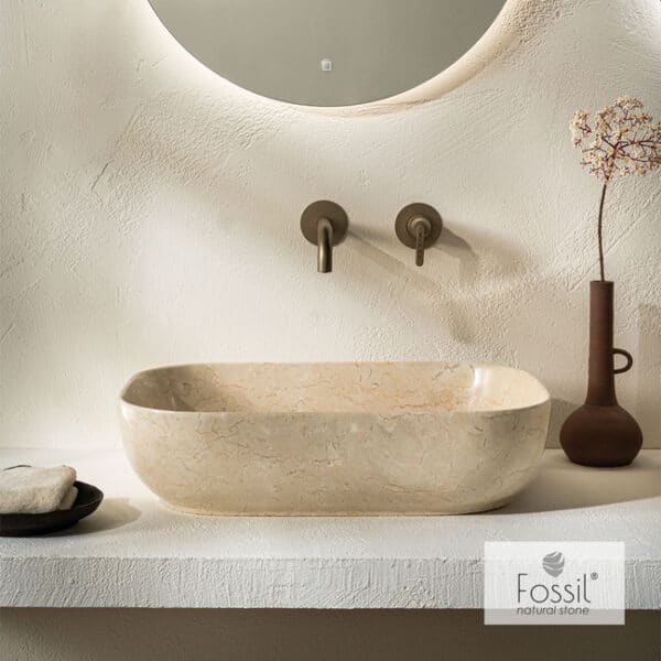 Νιπτήρας μαρμάρινος 56x39 h14 fossil beige - Image 1