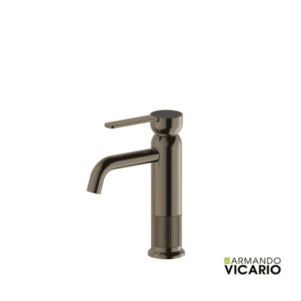 Μπαταρία νιπτήρα ήρα με βαλβίδα clic-clac lumiere vicario black brushed - Image 1