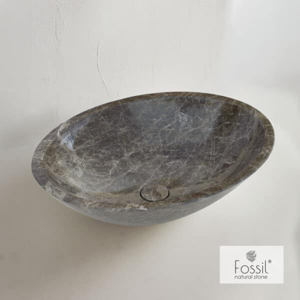 Νιπτήρας μαρμάρινος mica 55x41 h16 fossil emperador dark - Image 1