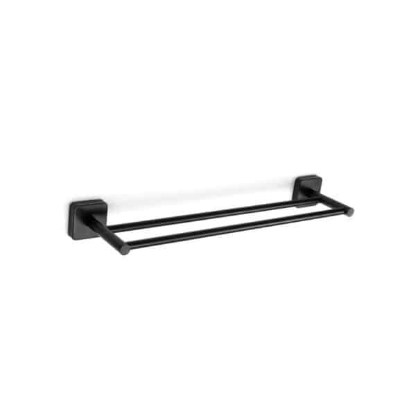 Πετσετοκρεμάστρα διπλή QUATTRO 4262 55 Μαύρη ματ KARAG 60cm - Image 1