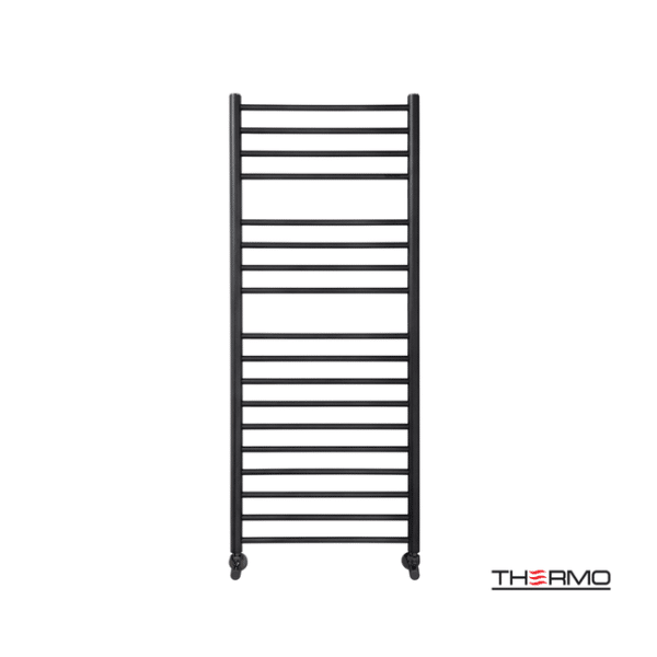 Θερμαινόμενη πετσετοκρεμάστρα inox bellavia 120x50 silk black - Image 1