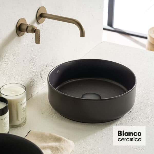 Νιπτήρας φ36 bianco ceramica anthracite matt - Image 1