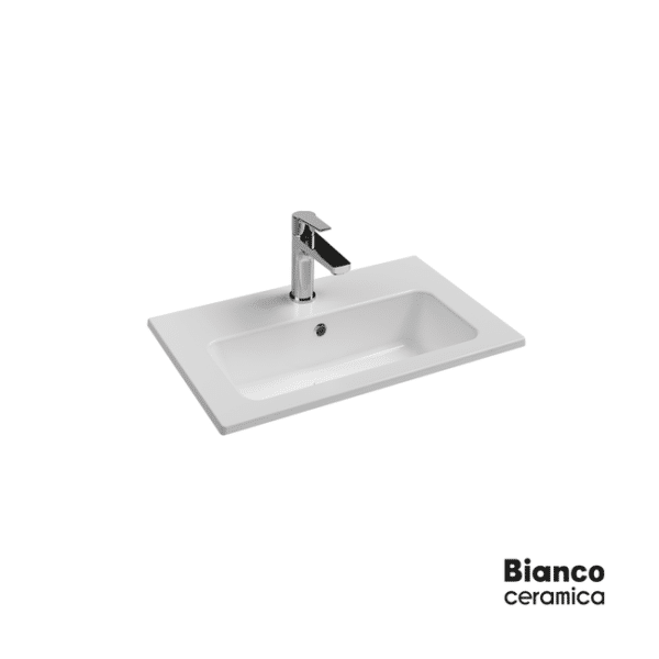 Νιπτήρας 60x36 (1 οπή) bianco ceramica white - Image 1