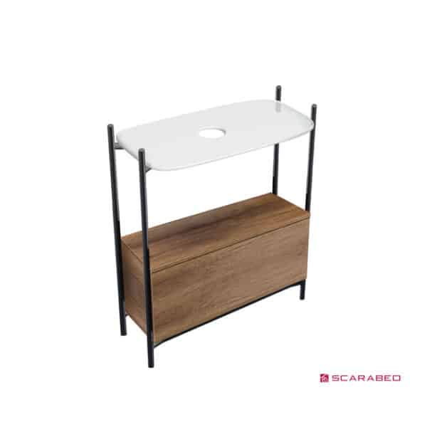 Έπιπλο Μπάνιου diva 2703-nrop με ράφι 2715 me συρταρι 2712-89 scarabeo - Image 1