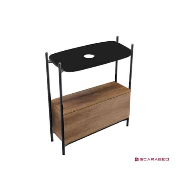 Έπιπλο Μπάνιου diva 2703-nrop με ράφι 2715-49 me συρταρι 2712-89 scarabeo - Image 1