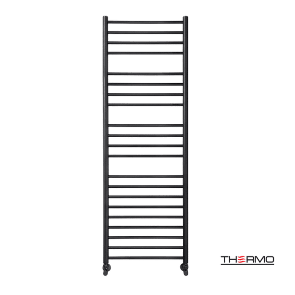 Θερμαινόμενη πετσετοκρεμάστρα inox bellavia 150x50 silk black - Image 1