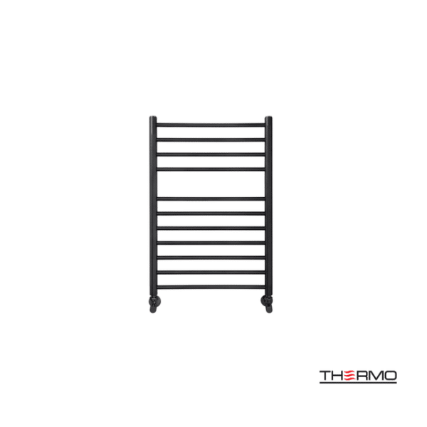 Θερμαινόμενη πετσετοκρεμάστρα inox bellavia 75x50 silk black - Image 1