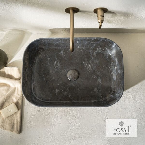 Νιπτήρας μαρμάρινος 56x39 h14 fossil grey - Image 1