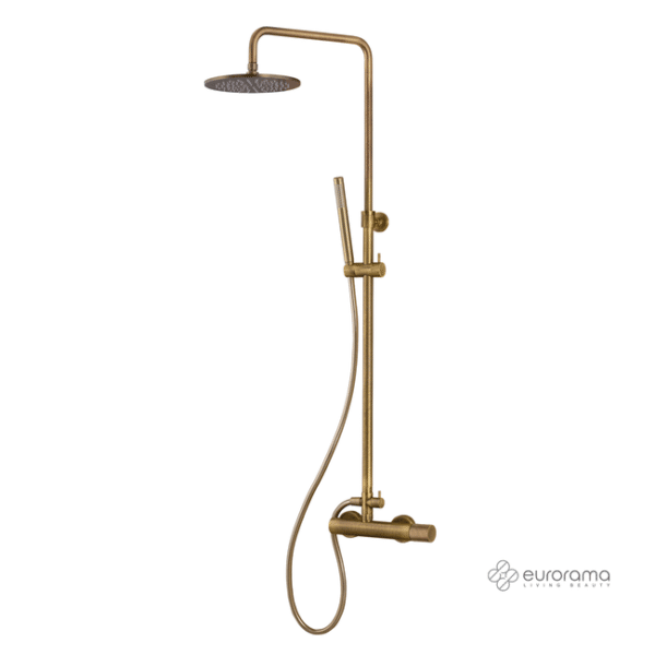 Μπαταρία ντουζιέρας και κολώνα με κεφαλή  oso bronze brushed - Image 1
