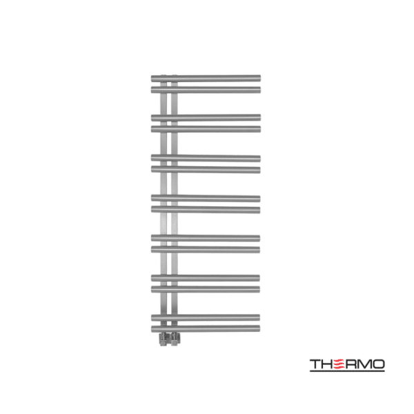 Θερμαινόμενη πετσετοκρεμάστρα inox solo 120x50 brushed - Image 1