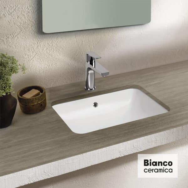 Νιπτήρας 50x34 υποενθετος bianco ceramica white - Image 1