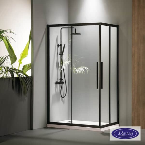 Centry devon flow 70x90 (67-69 x 87-89 εκ) clean-glass black matt - Image 1