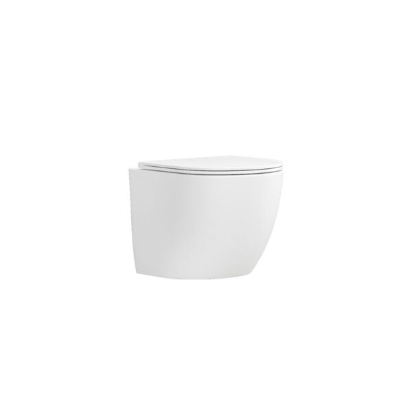 Λεκάνη αναρτώμενη rimless με κάλυμμα λευκή γυαλιστερή MILOS LT 046E KARAG - Image 1
