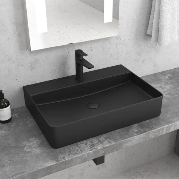 Νιπτήρας επικαθήμενος Black Matt LT 2173-SMB KARAG 50x42x12cm - Image 1
