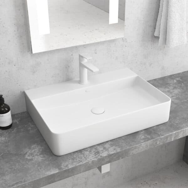Νιπτήρας επικαθήμενος White Matt LT 2173-SMW KARAG 50x42x12cm - Image 1