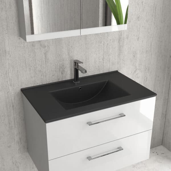 Νιπτήρας επίπλου μαύρος ματ LT 7506 KARAG 76x47x18cm - Image 1