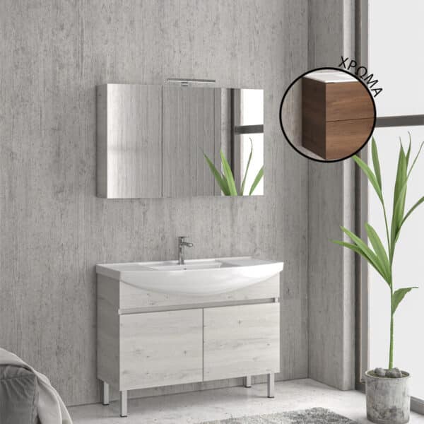 Βάση με δύο πόρτες Brown 8702 NEW BIANNA 100 KARAG 98x35x63cm - Image 1