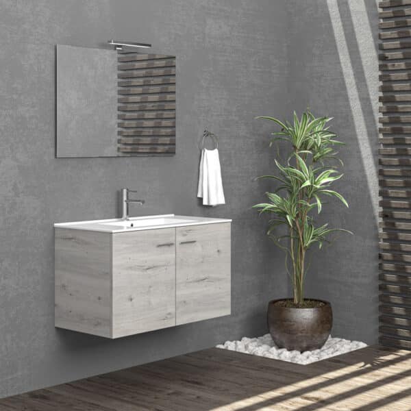 Βάση με δύο πόρτες Ice Oak 8902 NEW BITOLA 90 KARAG 89x45x55cm - Image 1