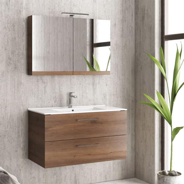Βάση με δύο συρτάρια Brown 8702 NEW ELSA 90 KARAG 89x45x48cm - Image 1