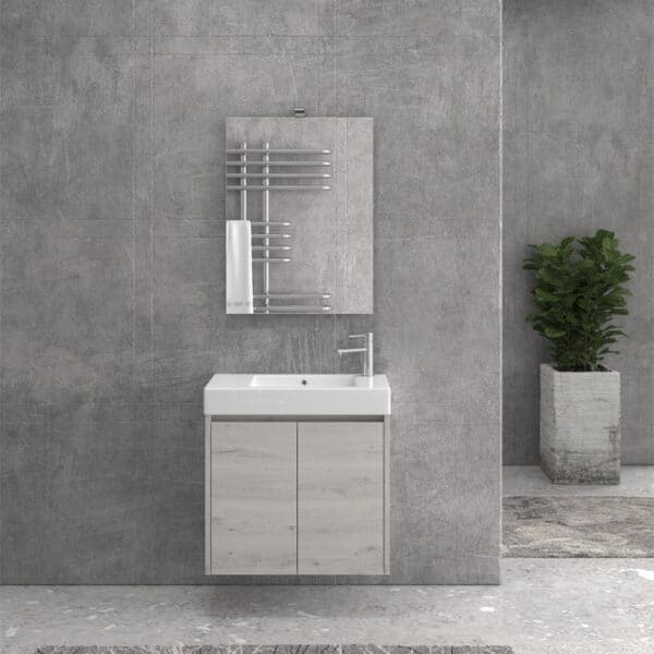 Βάση με δύο πόρτες Ice Oak 8902 NEW MINOS 70 KARAG 67x34x55cm - Image 1