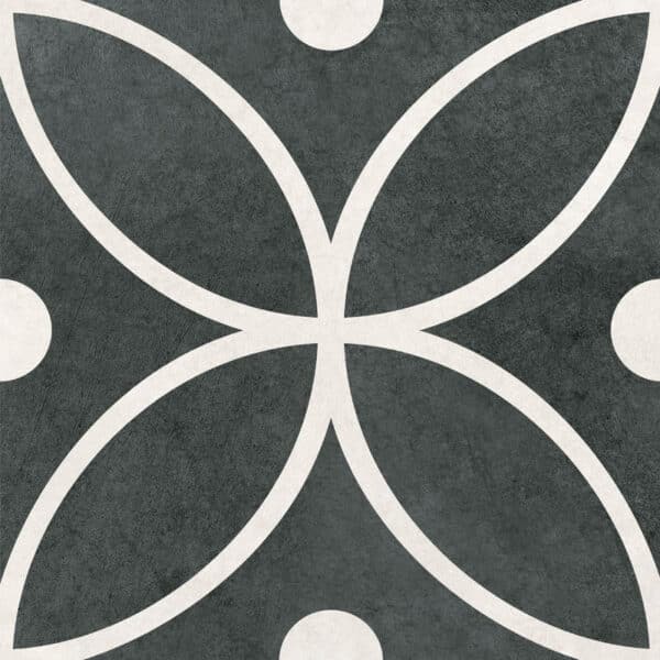 Πλακάκι RETRO Flor Black KARAG 30x30cm - Image 1