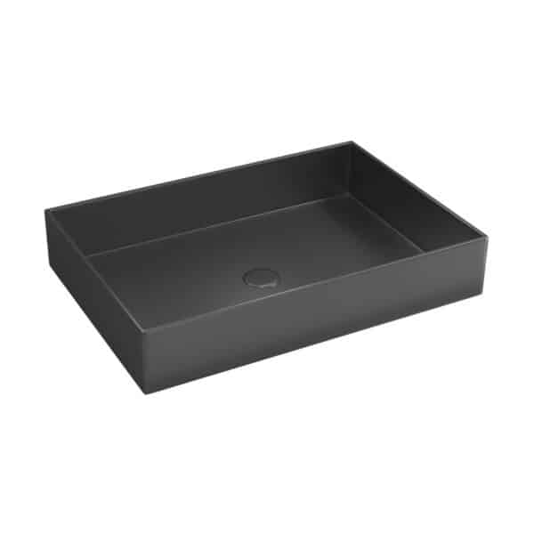 Νιπτήρας επικαθήμενος με βαλβίδα SATURN Gun Metal KARAG 55x38x10cm - Image 1