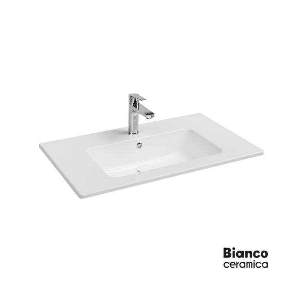 Νιπτήρας flat 81,5x46,5 (1 οπή) bianco ceramica white - Image 1