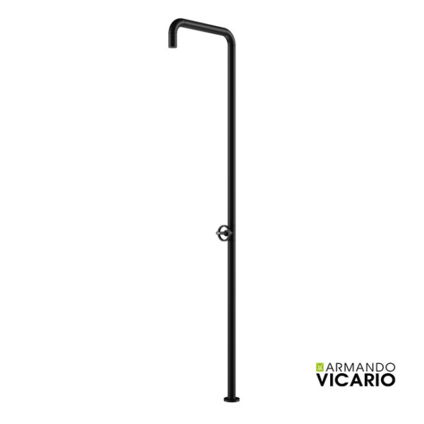Στηλη ντουζ slim επιδαπέδια υψος 227,8εκ Vicario aisi 316 black matt - Image 1