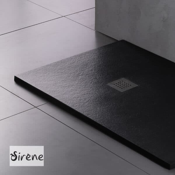 Ντουζιερα  με βαλβίδα ιδα slate 160x80 sirene black matt - Image 1