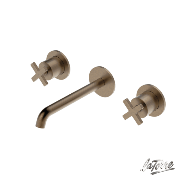 Μπαταρία νιπτήρα ήρος τοίχου 3 οπων elle cross la torre antique brass - Image 1