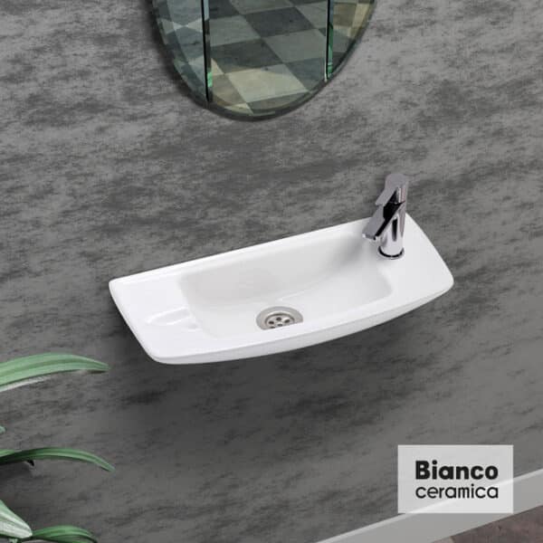Νιπτήρας 44x20 bianco ceramica white - Image 1