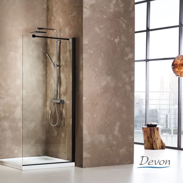 Διαχωριστικό ντους Iwis walk-in 67-69 h185 clean-glass black matt - Image 1