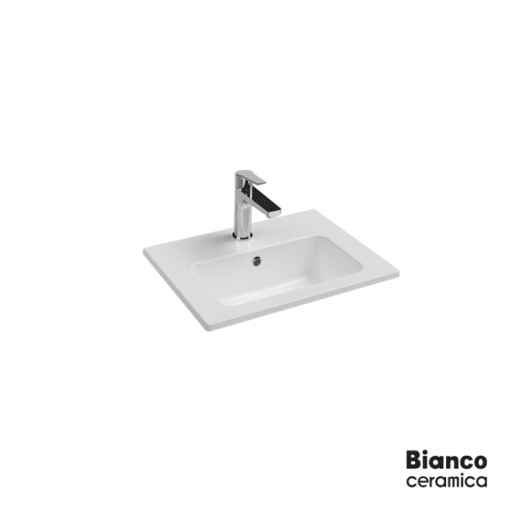 Νιπτήρας 50x36 (1 οπή) bianco ceramica white - Image 1