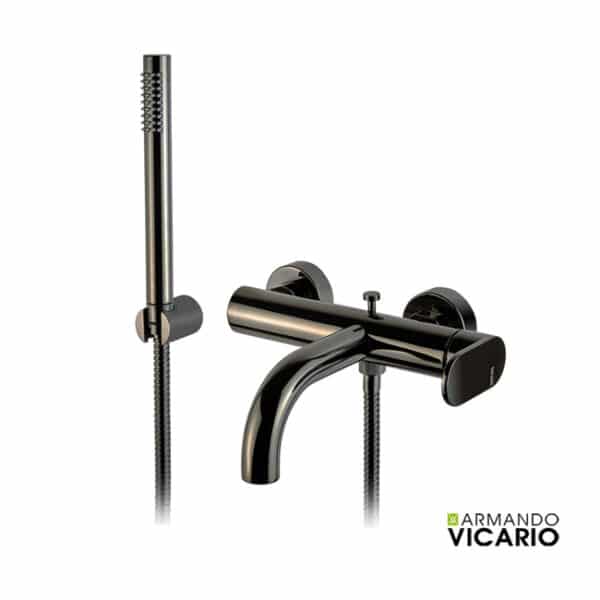 Μπαταρία λουτρού θερμομικτική slim vicario black chrome - Image 1