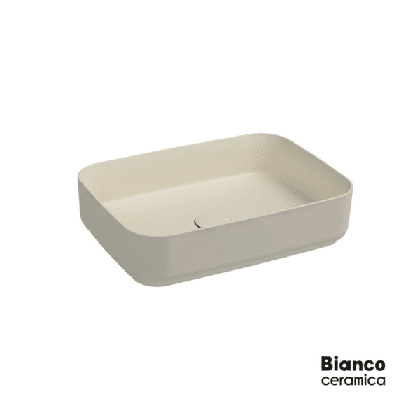 Νιπτήρας 50x36 bianco ceramica ivory matt - Image 1