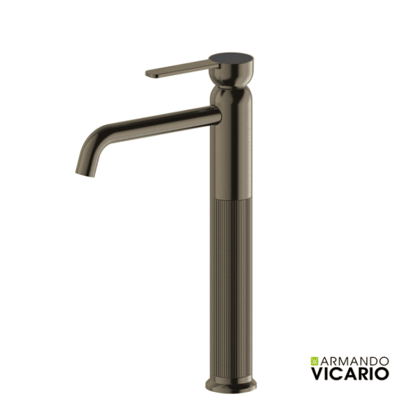 Μπαταρία νιπτήρα ήρος υψηλή με βαλβίδα clic-clac lumiere vicario black brushed - Image 1