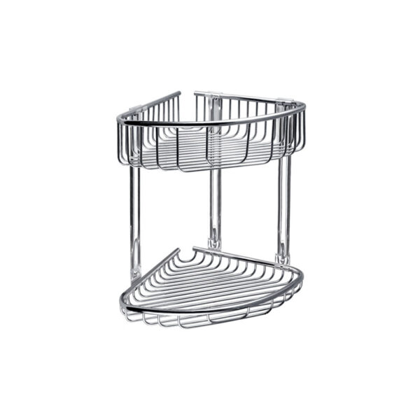 Καλάθι γωνιακό διπλό σχαρωτό RETI 9639 Χρωμέ KARAG 21x21x29cm - Image 1