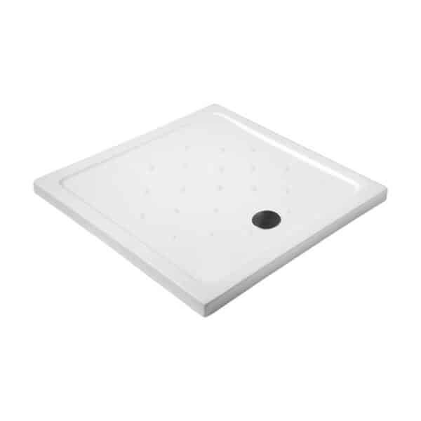 Ντουζιέρα τετράγωνη πορσελάνης PORCELAIN FLAT KARAG 90x90x6,5cm - Image 1
