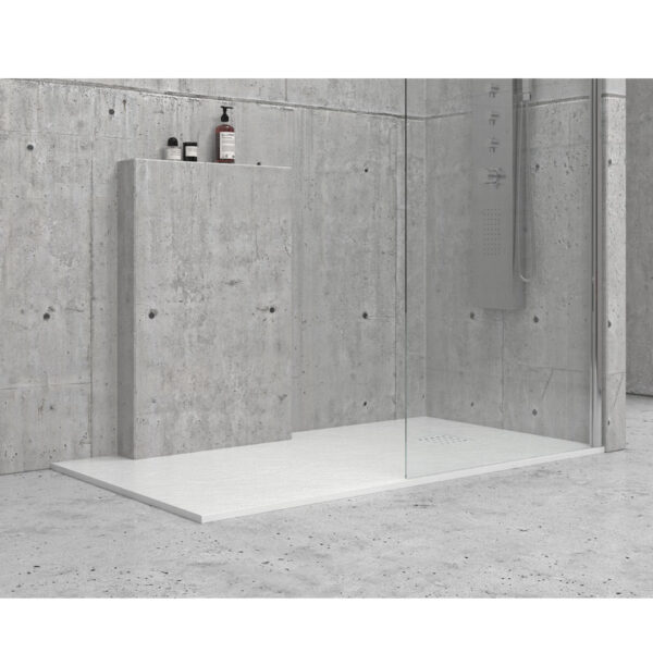 Ντουζιέρα ορθογώνια υψηλής αντοχής PIETRA Bianco KARAG 80x140x2,5cm - Image 1