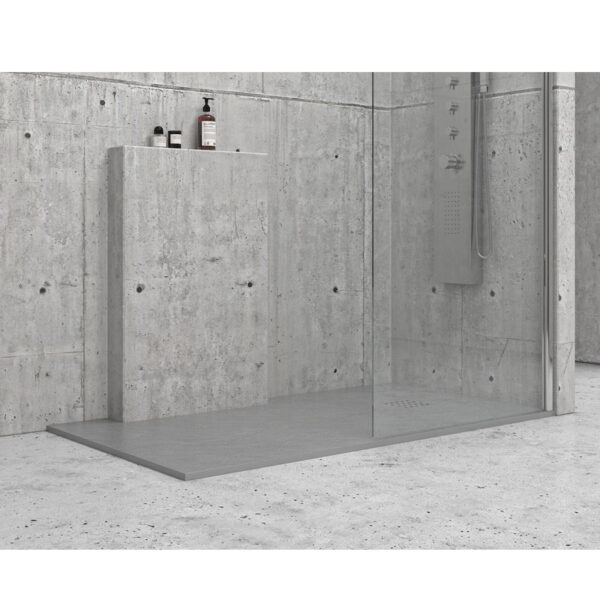 Ντουζιέρα ορθογώνια υψηλής αντοχής PIETRA Cemento KARAG 90x140x3cm - Image 1